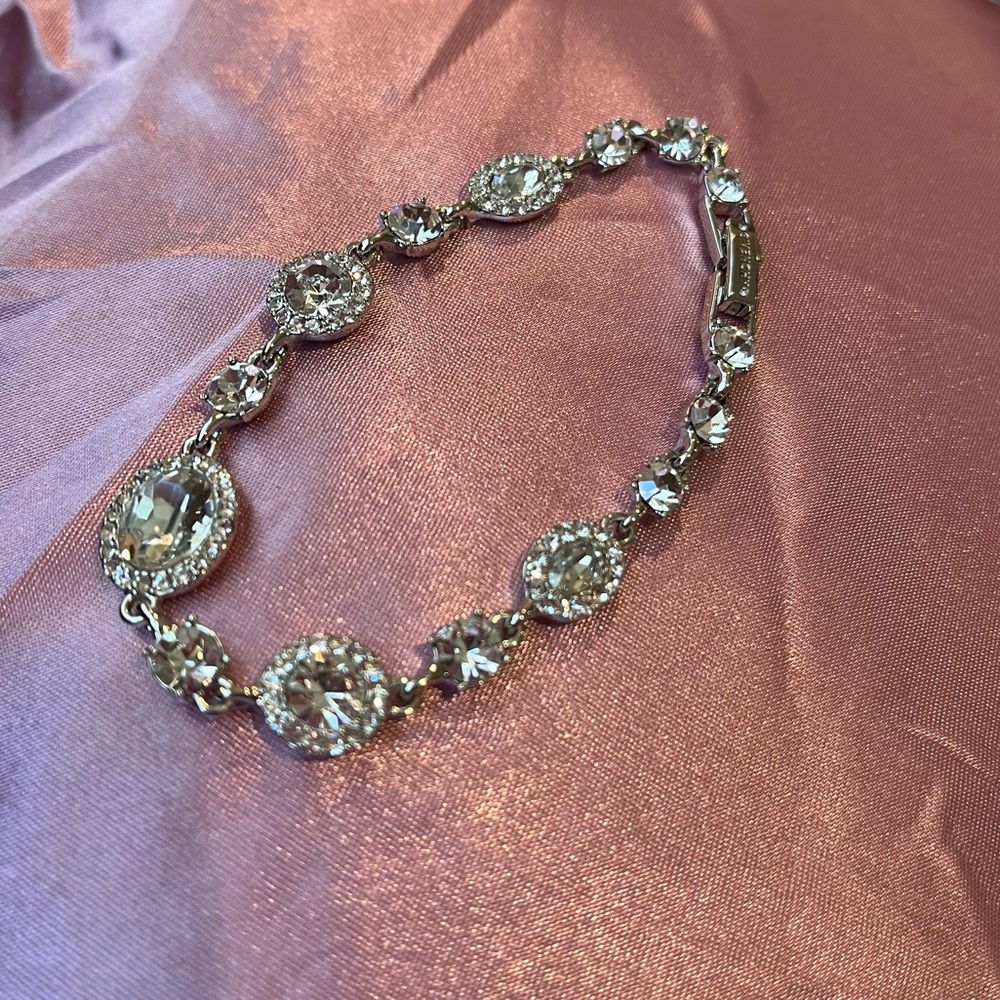 Givenchy Silver Bracelet with Clear Crystals